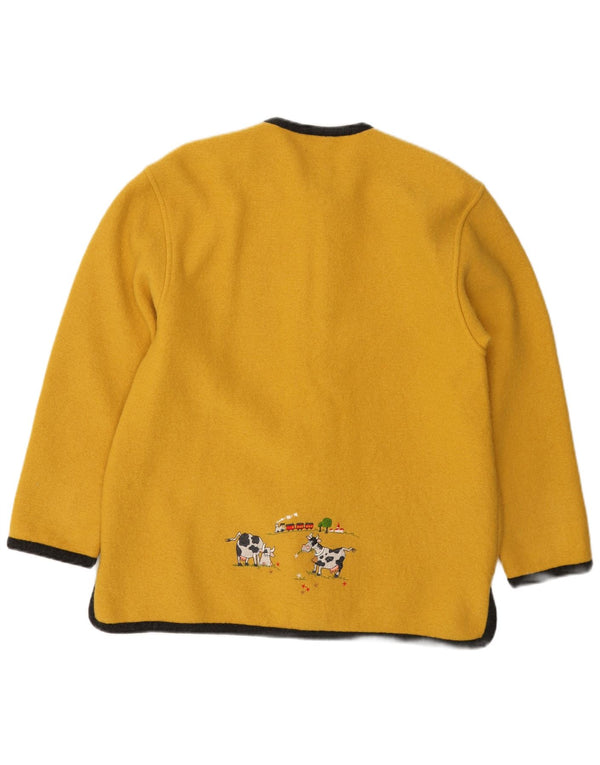 Sweter damski GEIGER rozpinany EU 42, duży, żółty, nowa wełna