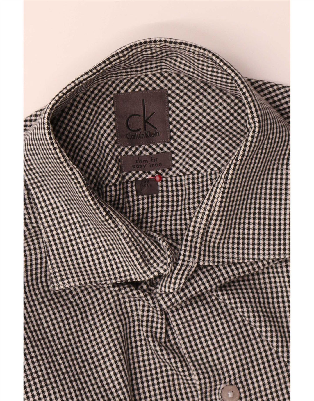 Koszula męska Calvin Klein Slim Fit, rozmiar 39 15 1/2, średnia szara pepitka