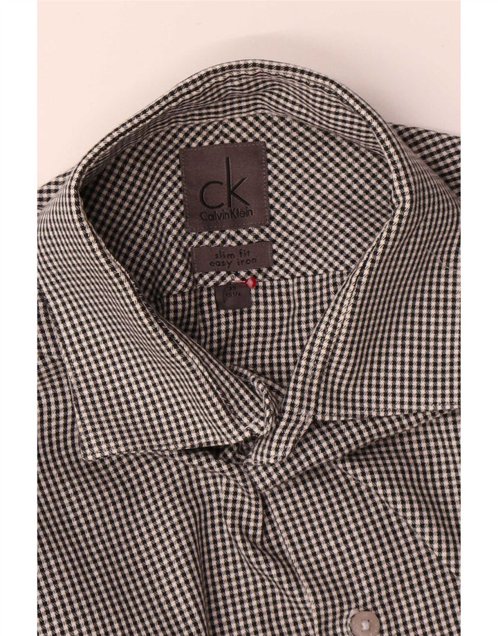 Koszula męska Calvin Klein Slim Fit, rozmiar 39 15 1/2, średnia szara pepitka