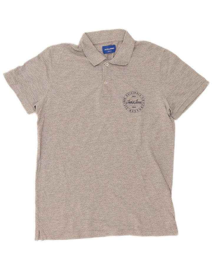 Męska koszulka polo Jack & Jones o regularnym kroju, średnioszara, bawełniana