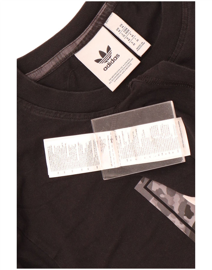 Męska koszulka z grafiką Adidas, średnia, czarna bawełna