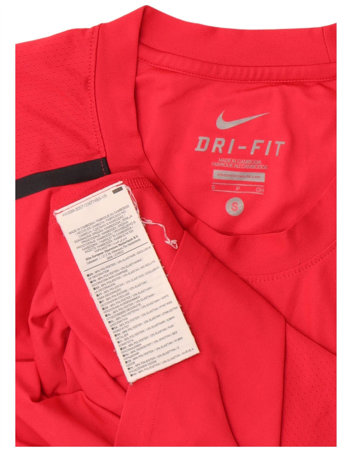 Męski T-shirt NIKE Dri Fit, mały, różowy, poliester
