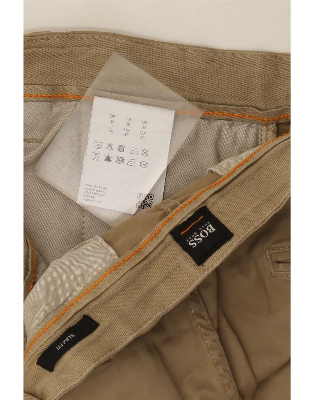 Męskie spodenki Chino Hugo Boss W35, duże, beżowe, bawełniane