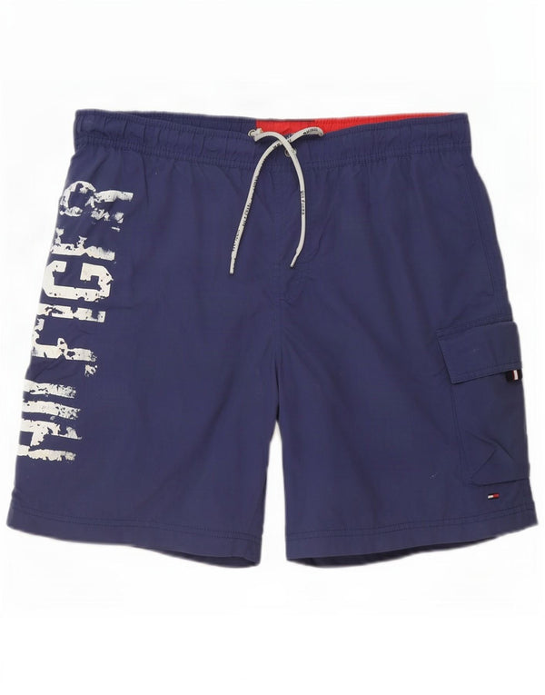 Męskie spodenki kąpielowe Tommy Hilfiger Graphic Cargo, średni kolor granatowy