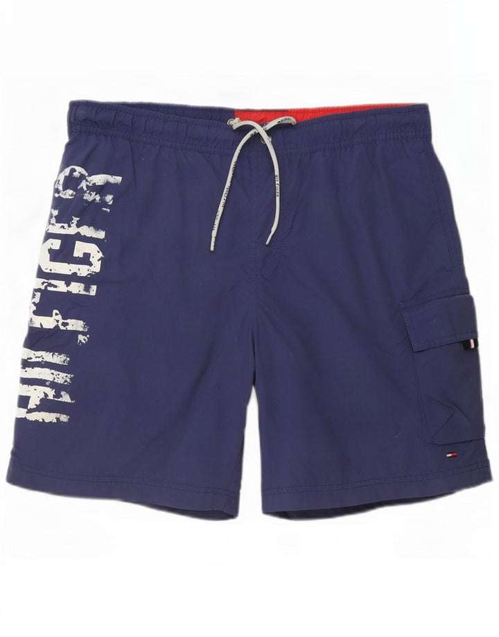 Męskie spodenki kąpielowe Tommy Hilfiger Graphic Cargo, średni kolor granatowy
