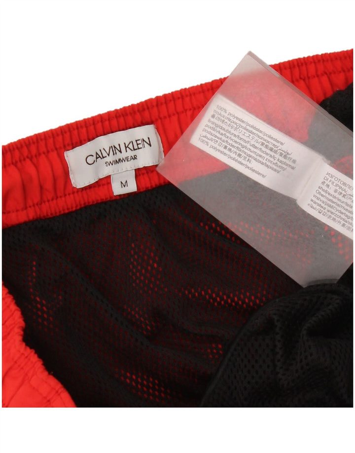 Męskie spodenki kąpielowe Calvin Klein z grafiką, średni czerwony poliester