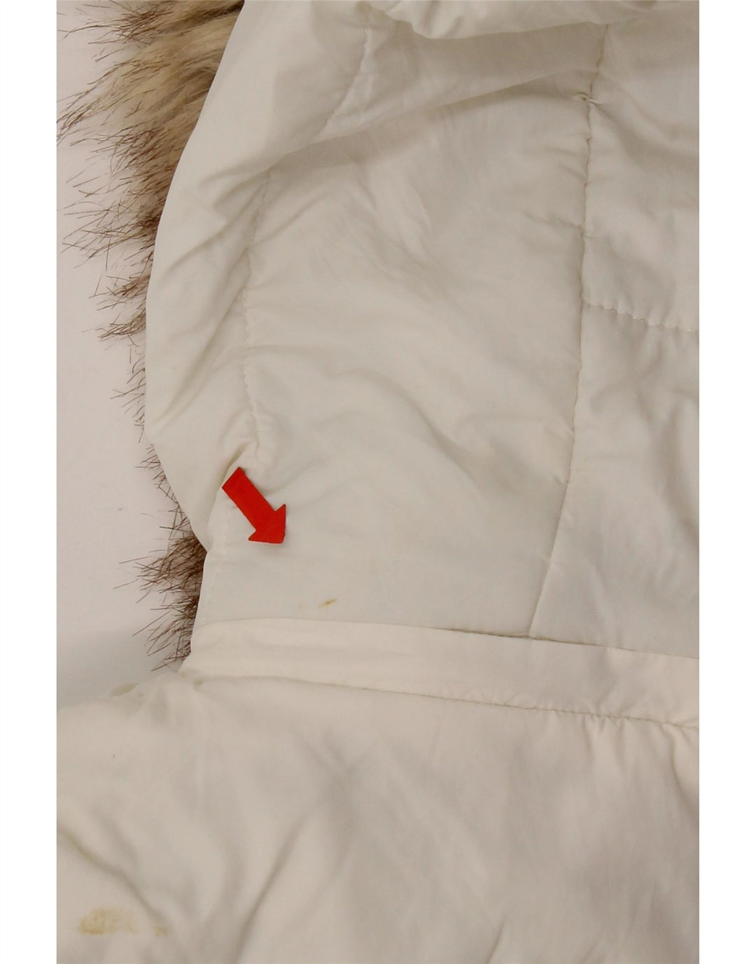 Damska ocieplana kurtka z kapturem Zara UK 10 Small White Poliamid