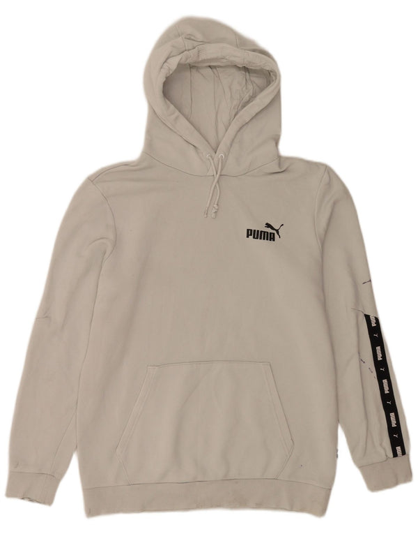 Męski sweter z kapturem Puma z grafiką, średnioszary, bawełniany