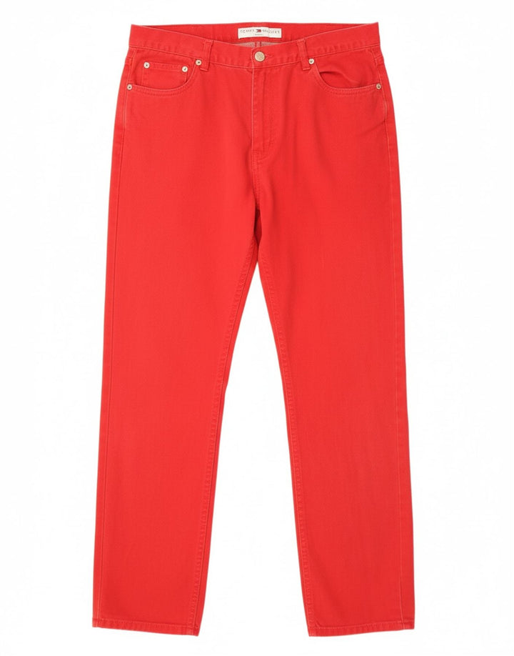 TOMMY HILFIGER Womens Straight Jeans US 8 Medium W30 L29 Red Cotton