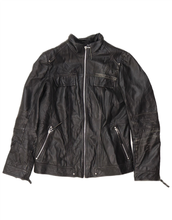 Damska kurtka skórzana motocyklowa Isaco & Kawa IT 44, średnia czarna skóra