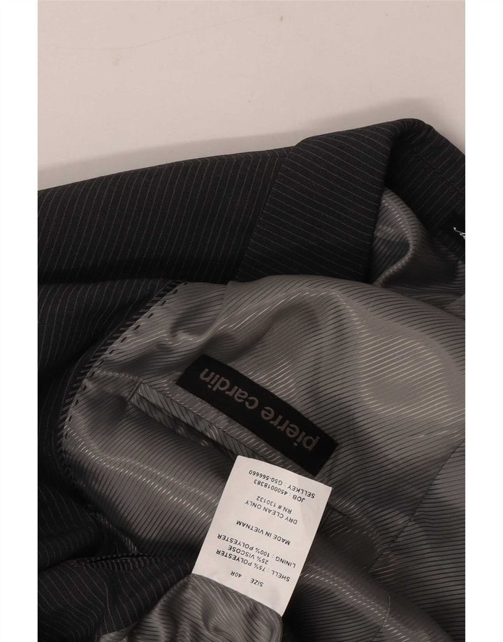 Męska marynarka Pierre Cardin zapinana na 2 guziki UK 40, duża, szara w prążki