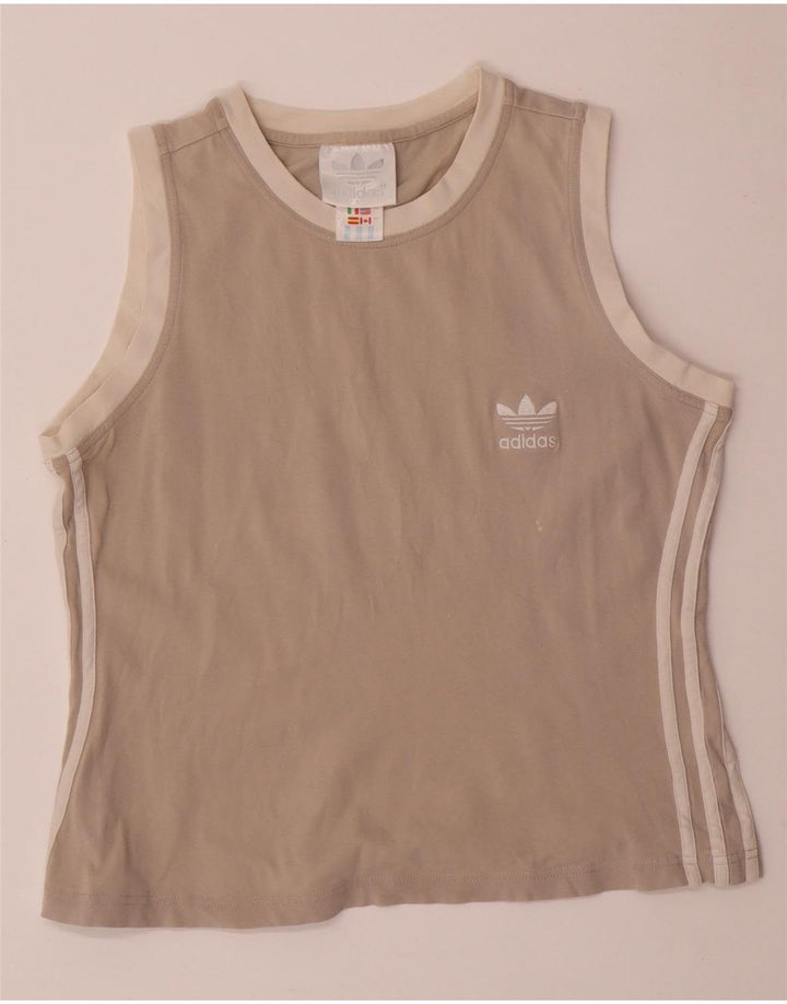 Damski krótki top ADIDAS UK 14, duży, szary