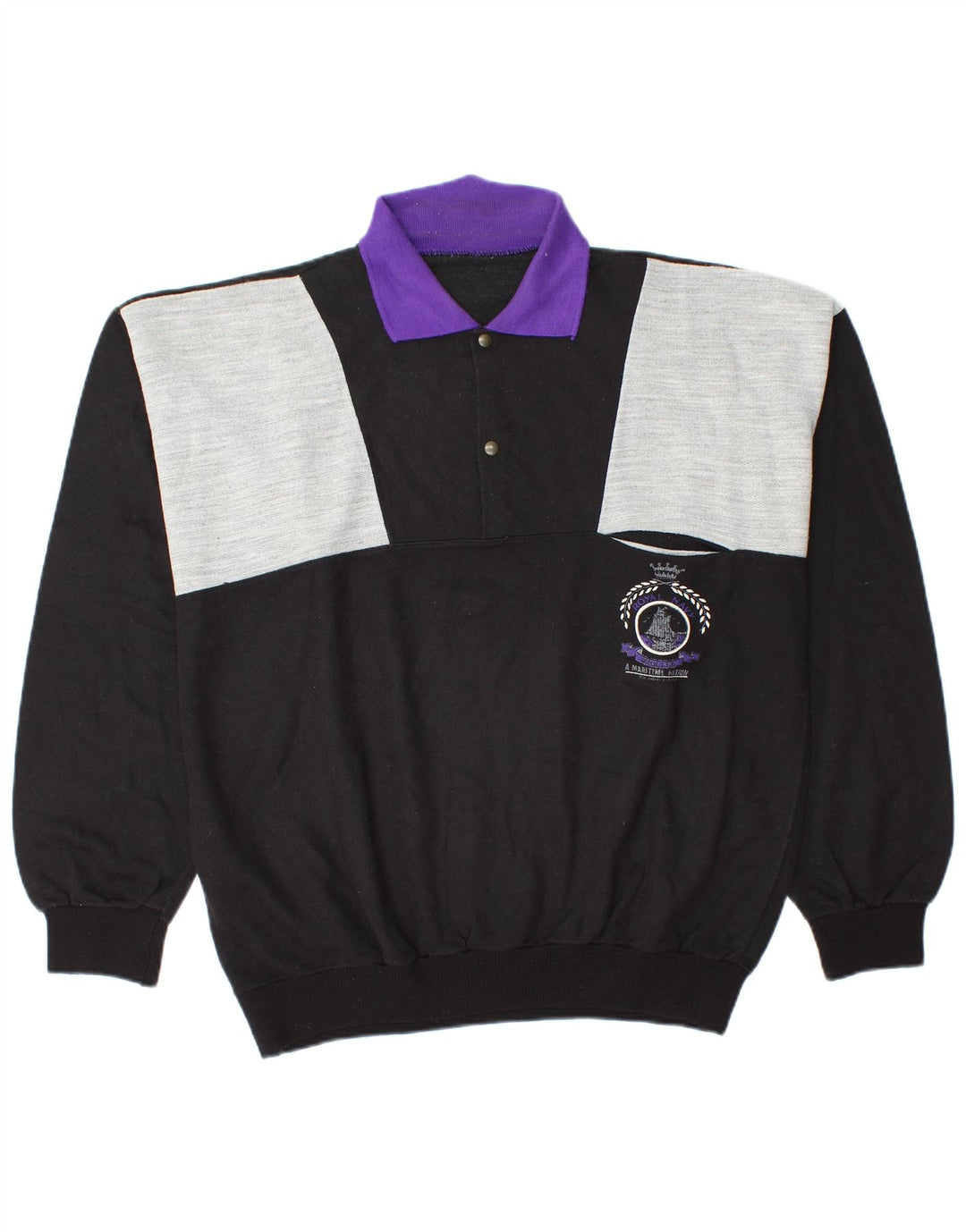 Męska bluza z kapturem w stylu vintage, w kolorze średniej czerni