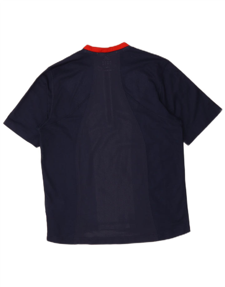 Adidas Męski T-shirt Climacool Zip Neck Top Średni Granatowy Kolorblok