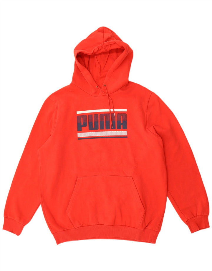 Męski sweter z kapturem Puma z grafiką, duży, czerwony, bawełniany