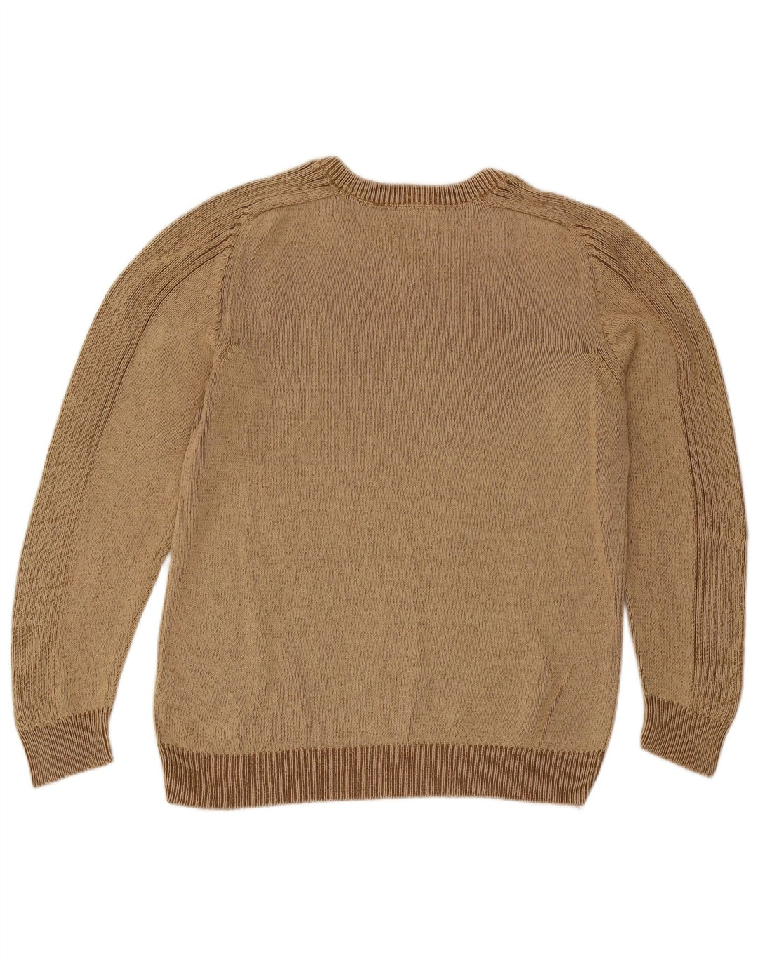 Męski sweter Wrangler z dekoltem w kształcie litery V, średniobrązowy, bawełniany