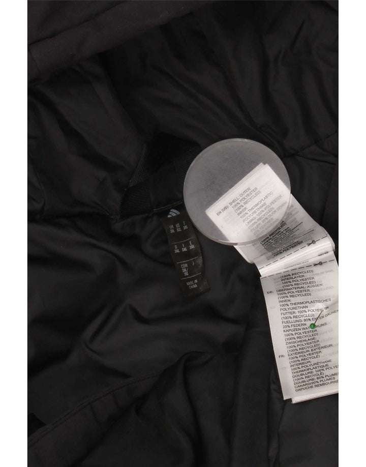 Męska wyściełana kurtka z kapturem Adidas UK 46 3XL Czarny poliester