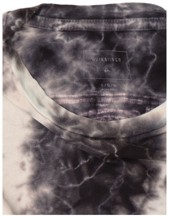 Damska koszulka z grafiką Quiksilver Top UK 16 Large Navy Blue Tie Dye