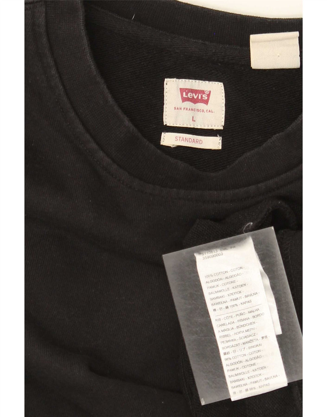 Męski sweter Levi's o standardowym kroju, duży, czarny, bawełniany