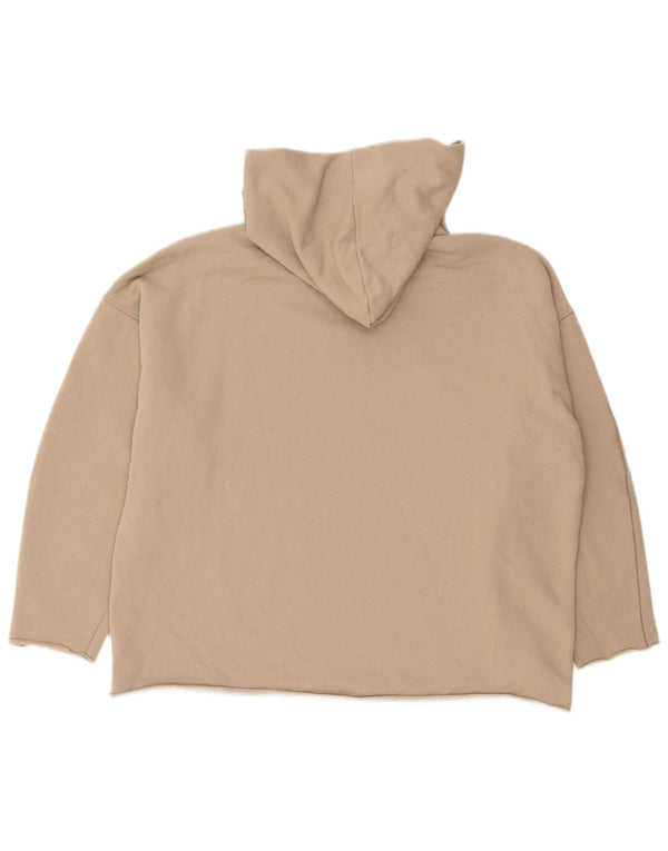 Damski sweter oversize z kapturem Zara UK 10 Small, beżowy, bawełniany