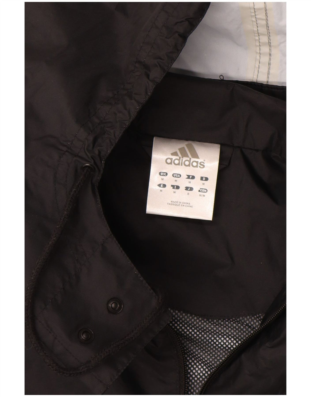 Męska kurtka przeciwdeszczowa Adidas z kapturem UK 38 Średni czarny poliamid