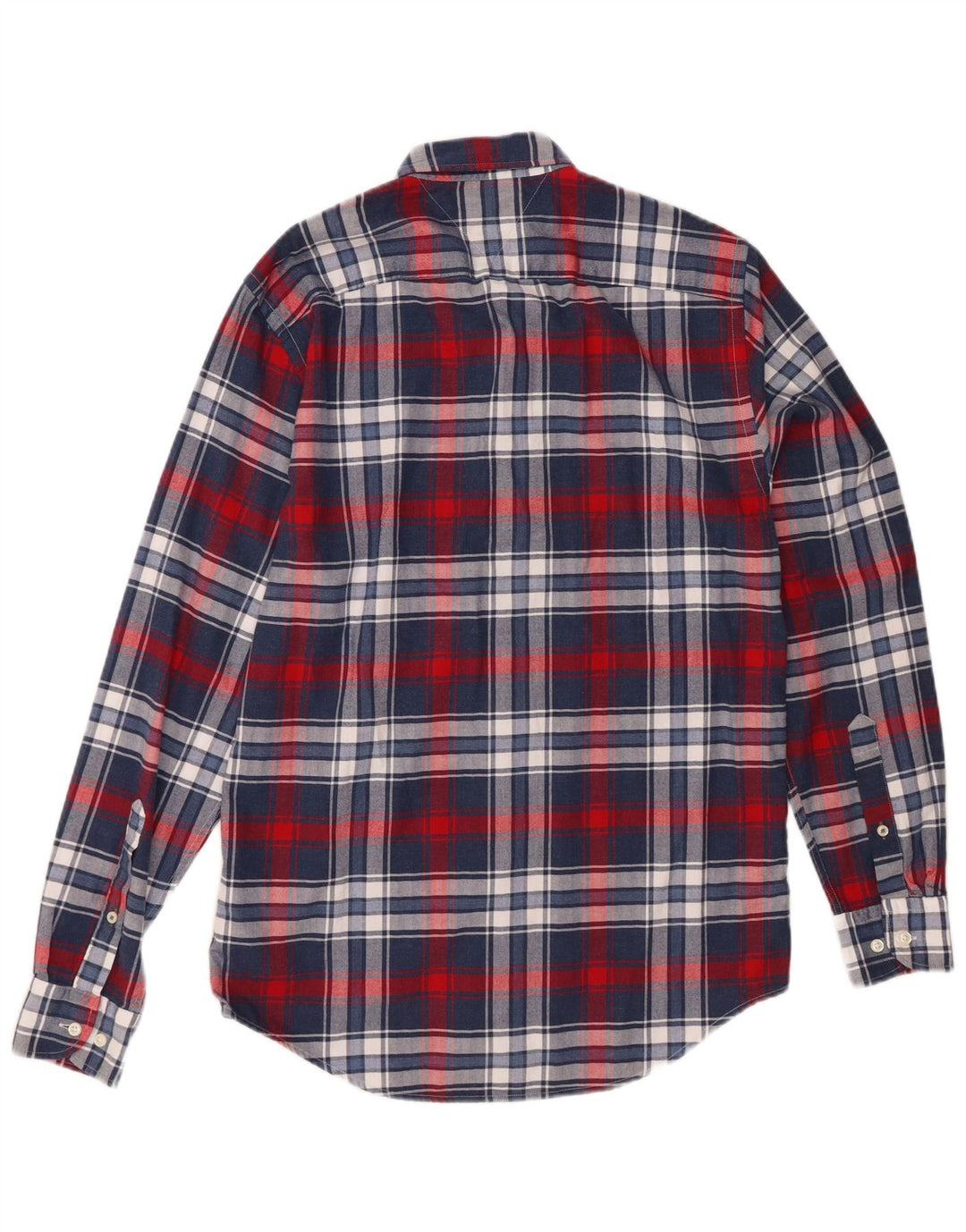 TOMMY HILFIGER Mens Regular Fit Shirt Small Navy Blue Check Cotton