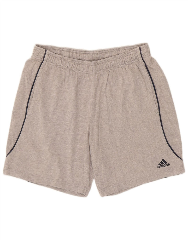 Męskie spodenki sportowe Adidas, średnioszare, bawełniane