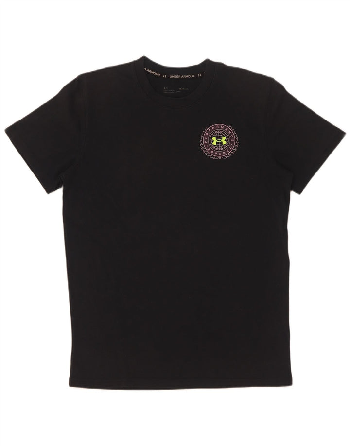Męski T-shirt z grafiką Under Armour, mały, czarny, bawełniany