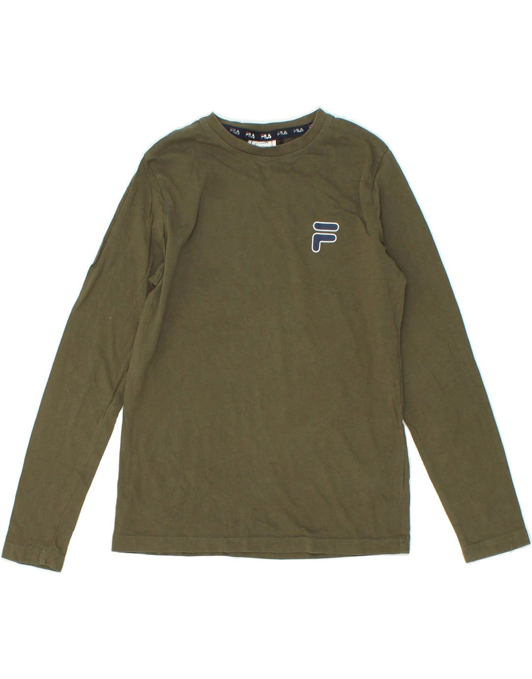 FILA Boys Top Long Sleeve 11-12 Years Khaki Cotton Vintage Fila and Second-Hand Fila from Messina Hembry 