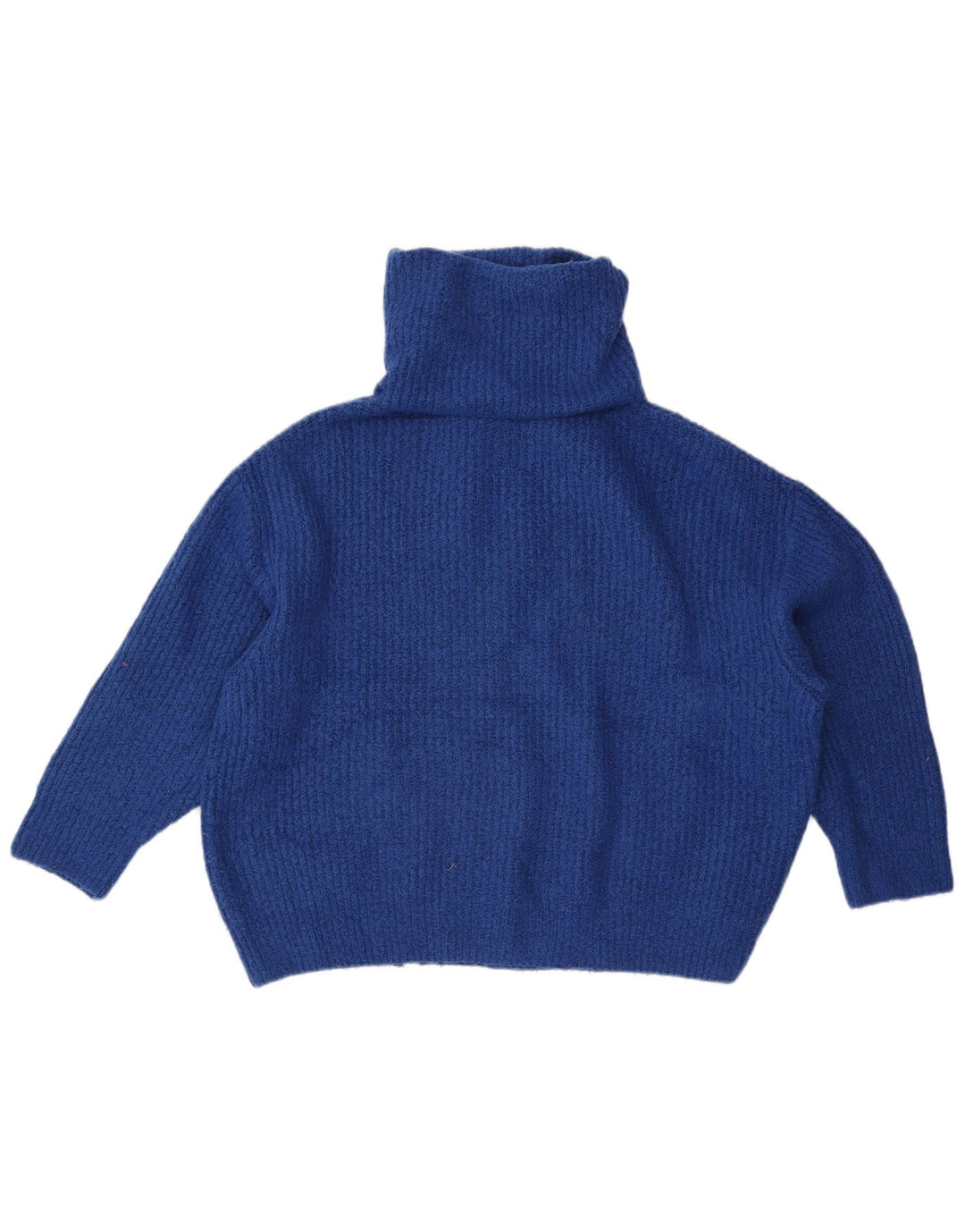 Damski sweter oversize Zara z golfem UK 10, mały, niebieski akryl