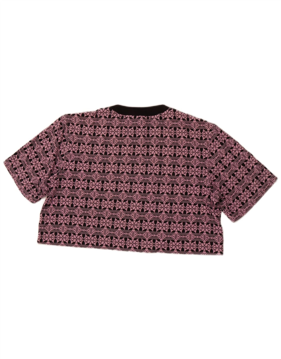 Damska koszulka oversize ADIDAS Crop Graphic Top UK 6 XS Fioletowa bawełna