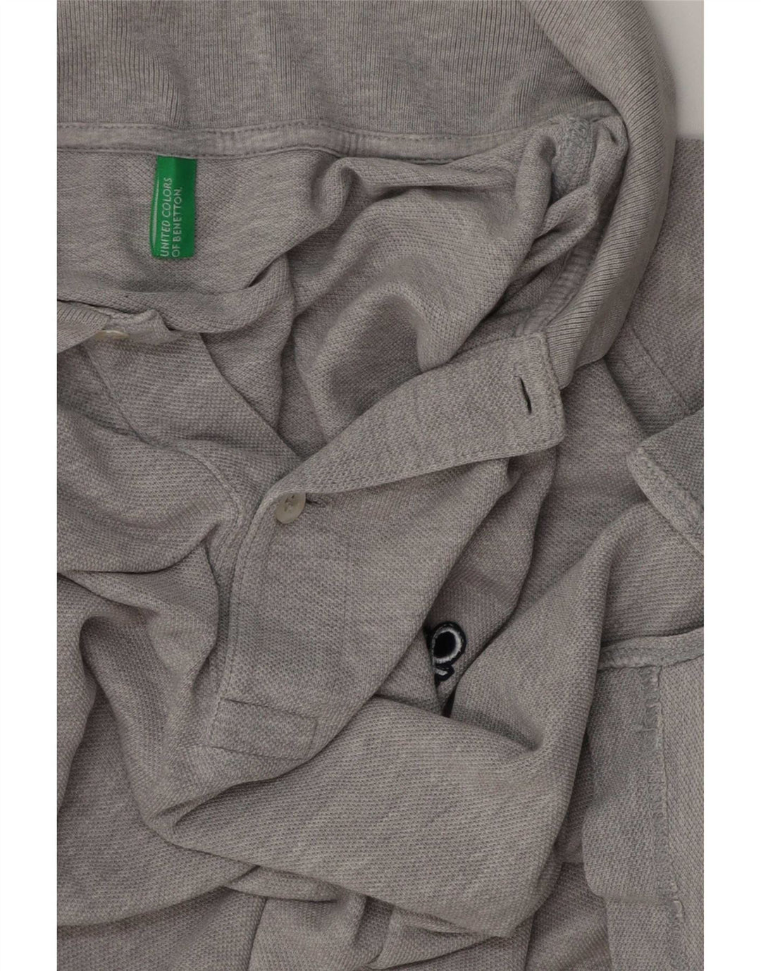 Męska koszulka polo Benetton, średnio szara, nakrapiana
