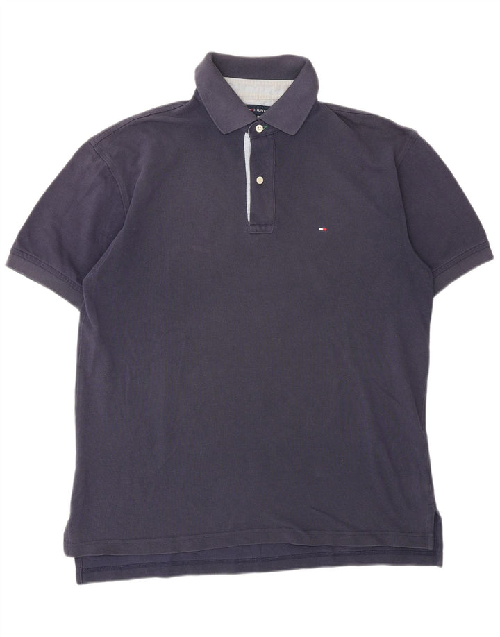 Męska koszulka polo TOMMY HILFIGER, średnia, granatowa, bawełniana
