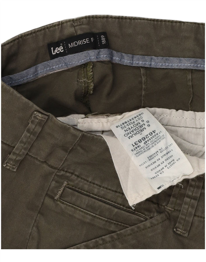 Damskie spodenki na co dzień ze średnim stanem LEE US 6 Medium W30, bawełna khaki