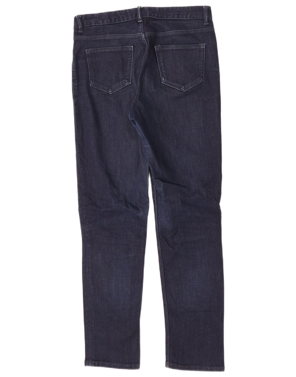 Marks & Spencer Womens Straight Jeans UK 10 Small W30 L29 Navy Blue Cotton