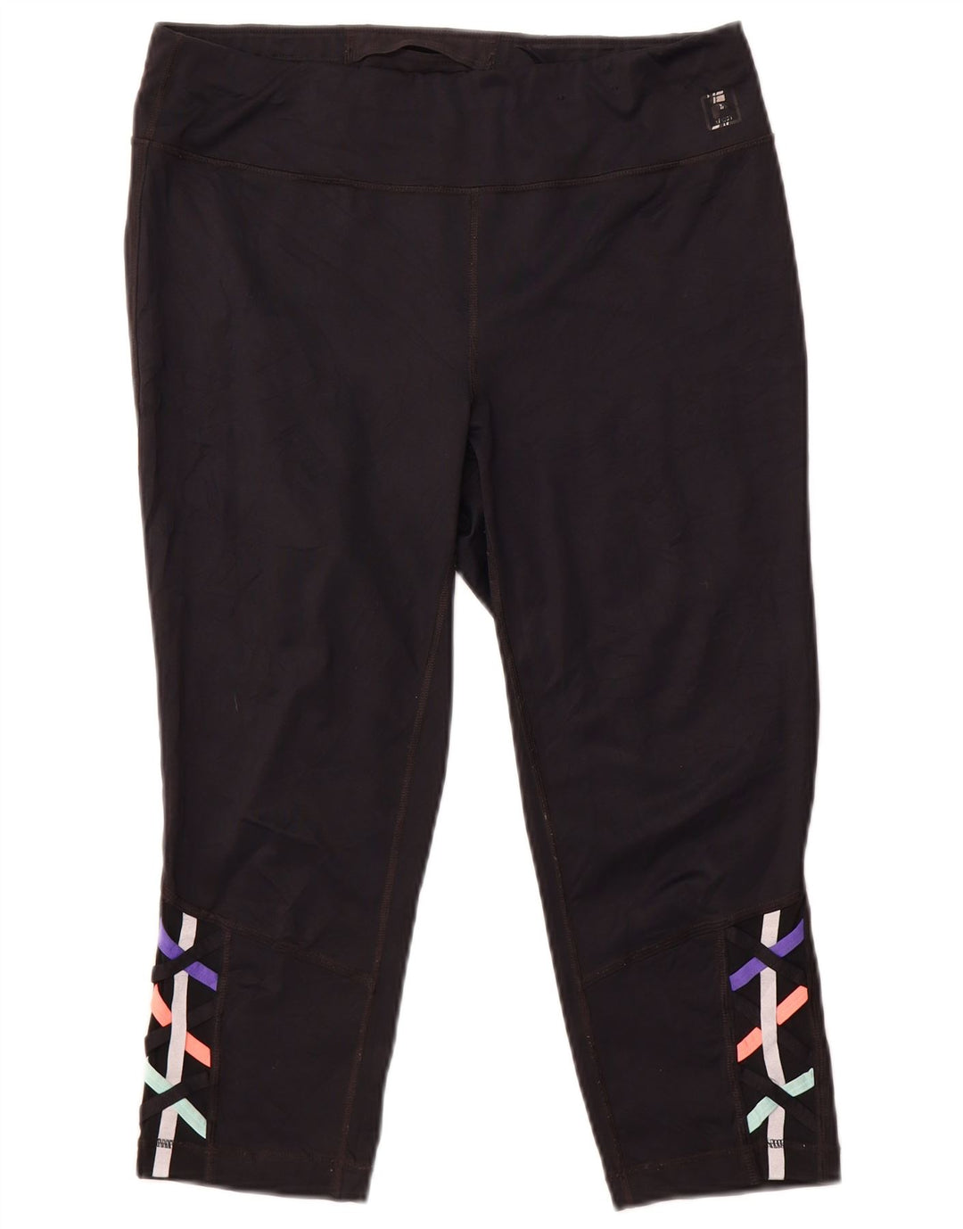 Damskie legginsy Capri Fila UK 16, duże, czarne, nylonowe