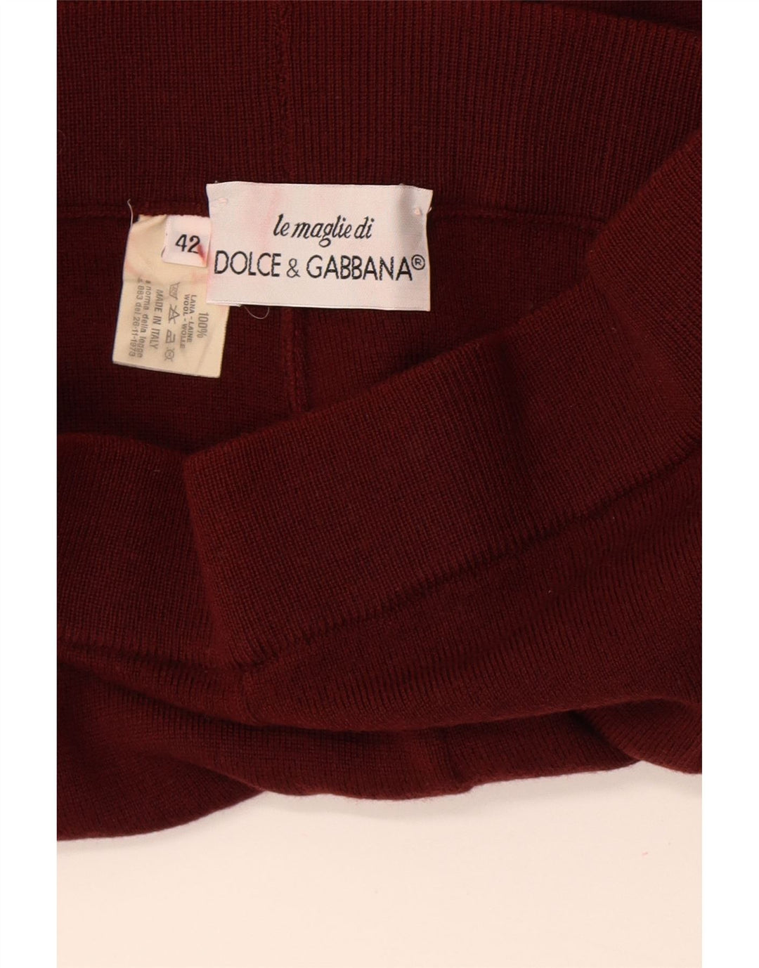 Damskie dzianinowe legginsy Dolce & Gabbana IT 42 Średni bordowy wełniany