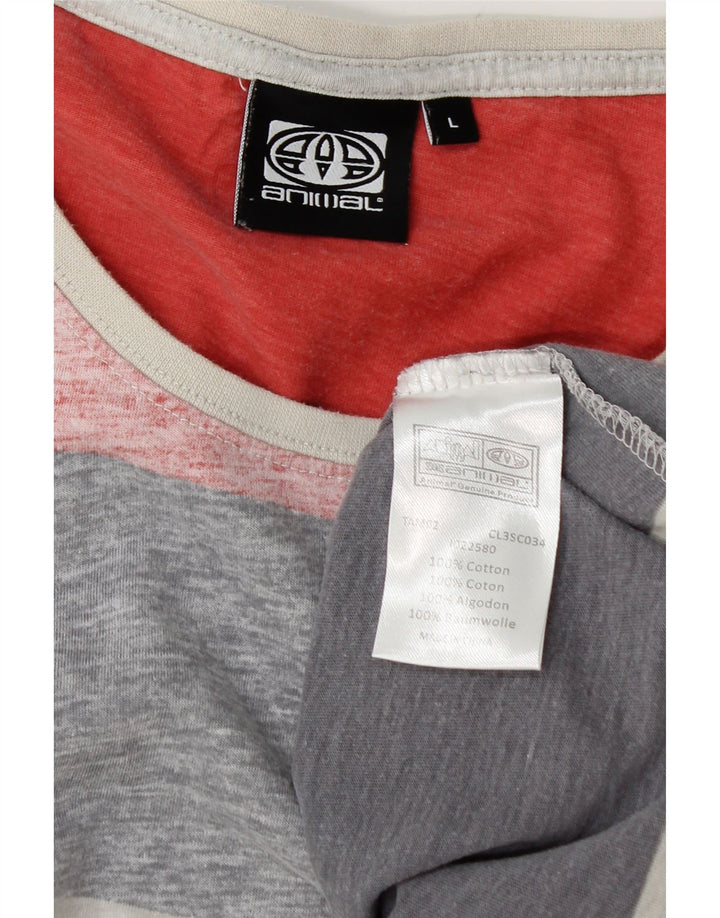 Zwierzę Męski T-shirt Top Duży, wielobarwny, bawełniany w paski