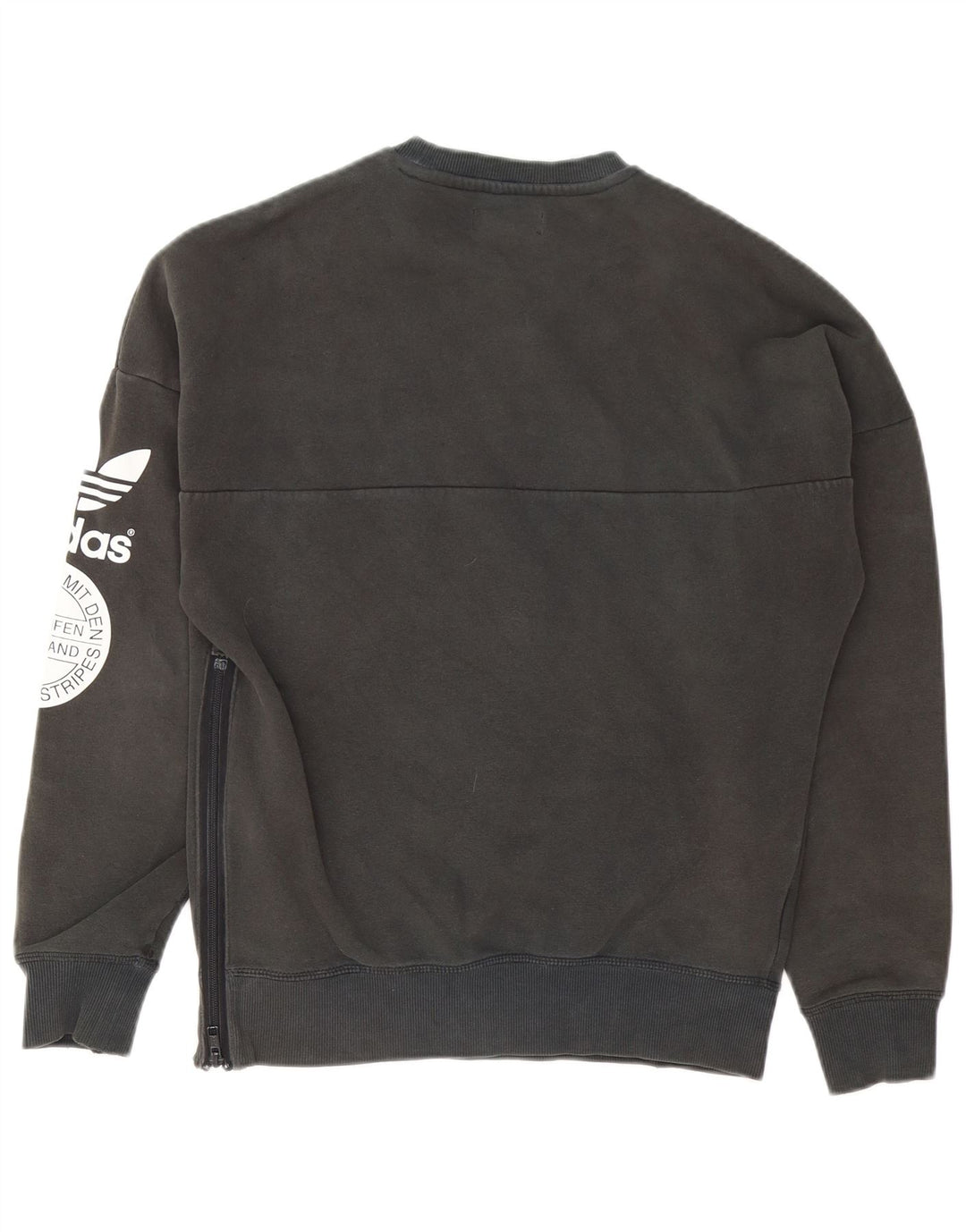 Adidas Męska bluza z grafiką, mała, szara, bawełniana