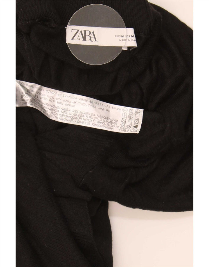 Damski sweter z golfem Zara UK 14 Średnia czarna wiskoza