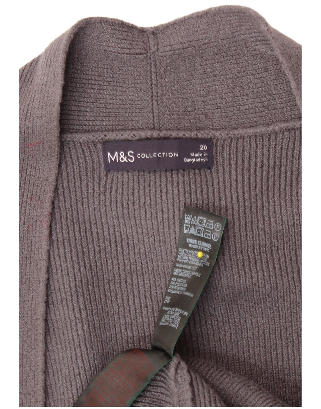 Marks & Spencer Damski sweter rozpinany UK 20 2XL Szara wiskoza