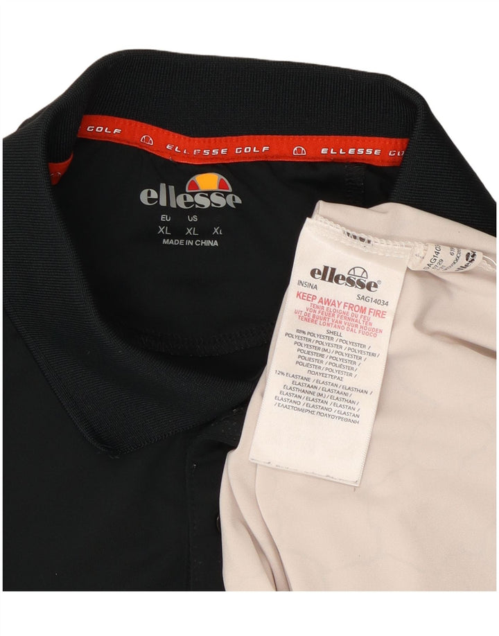 Męska koszulka polo Ellesse XL, biały, poliester z blokami kolorów