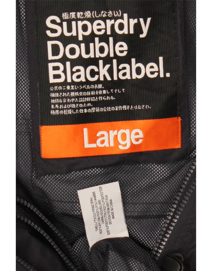 Męska kurtka przeciwdeszczowa Superdry UK 40, duża, granatowa, nylonowa