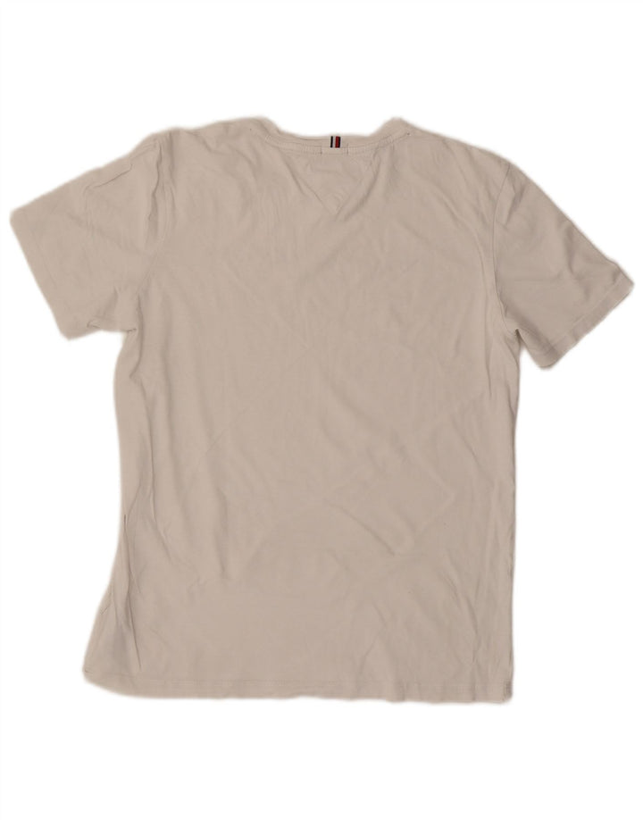 TOMMY HILFIGER Boys Graphic T-Shirt Top 15-16 Years White Cotton Vintage Tommy Hilfiger and Second-Hand Tommy Hilfiger from Messina Hembry 