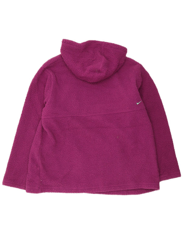 Damski sweter polarowy z kapturem Nike Therma-Fit, UK 18 XL, fioletowy, poliestrowy