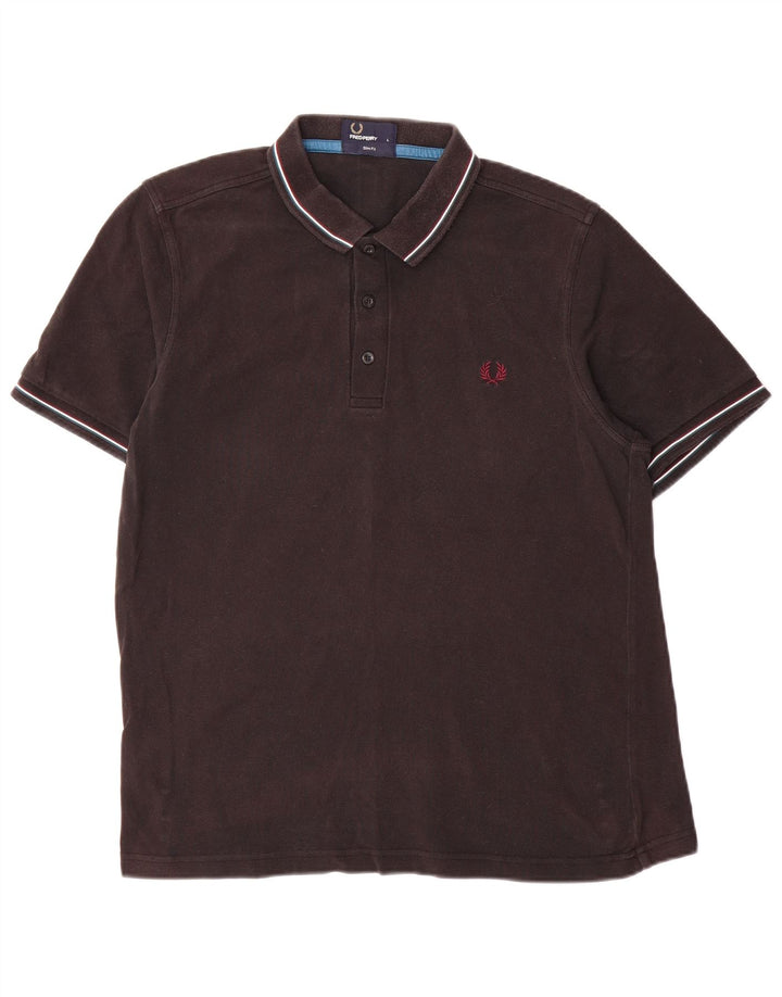 Męska koszulka polo o dopasowanym kroju Fred Perry, duża, czarna, bawełniana