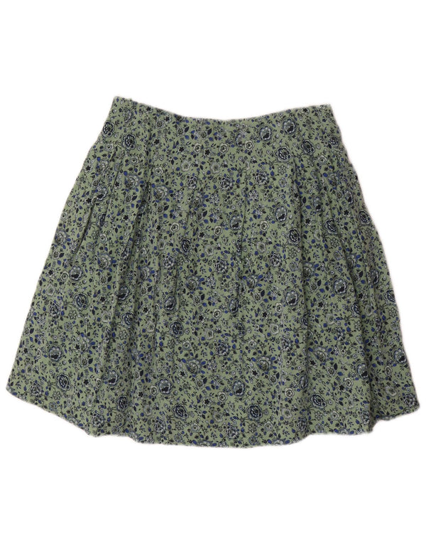 Damska plisowana spódnica Fat Face UK 8 Small W28 Zielona wiskoza w kwiaty