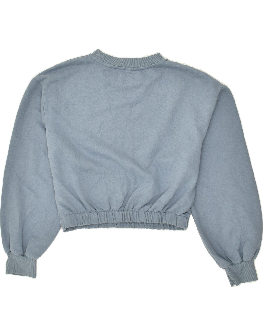 PULL & BEAR Damski sweter o krótkim kroju, UK 16, duży, niebieski, bawełniany