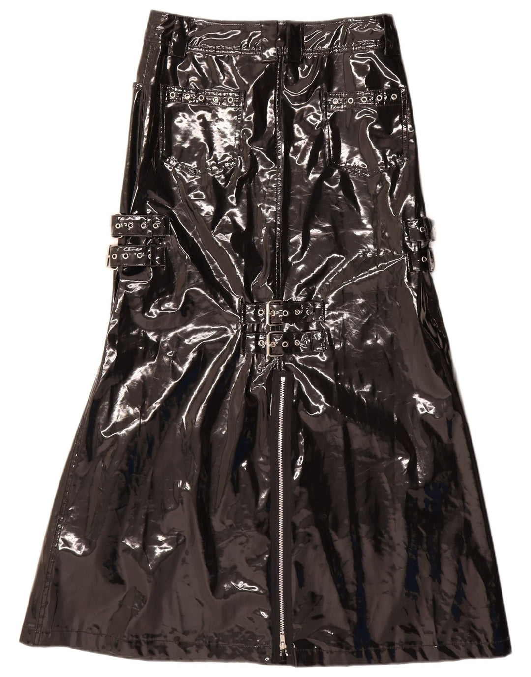 QUEEN OF DARKNESS Damska spódnica maxi o linii A, mała W28 Czarna gotycka