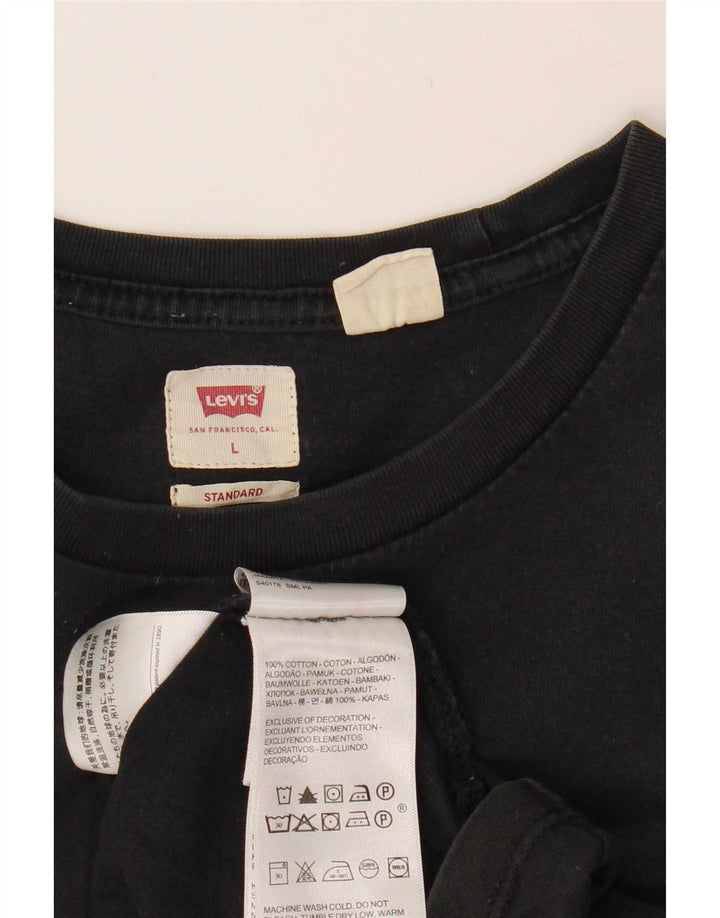 Męski standardowy T-shirt Levi's Top, duży, czarny, bawełniany